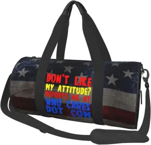 Don'T Like My Attitude Reports Me At Who Cares Dot Com Duffel Bag Gym Bag Travel Sports Tote Large Foldable Beach Swim Yoga1