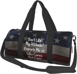 Don'T Like My Attitude Reports Me At Who Cares Dot Com Duffel Bag Gym Bag Travel Sports Tote Large Foldable Beach Swim Yoga6