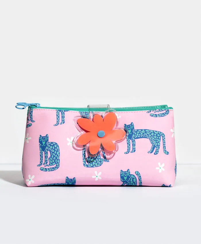 Double Compartment Cat Flower Fasci Pencil Case