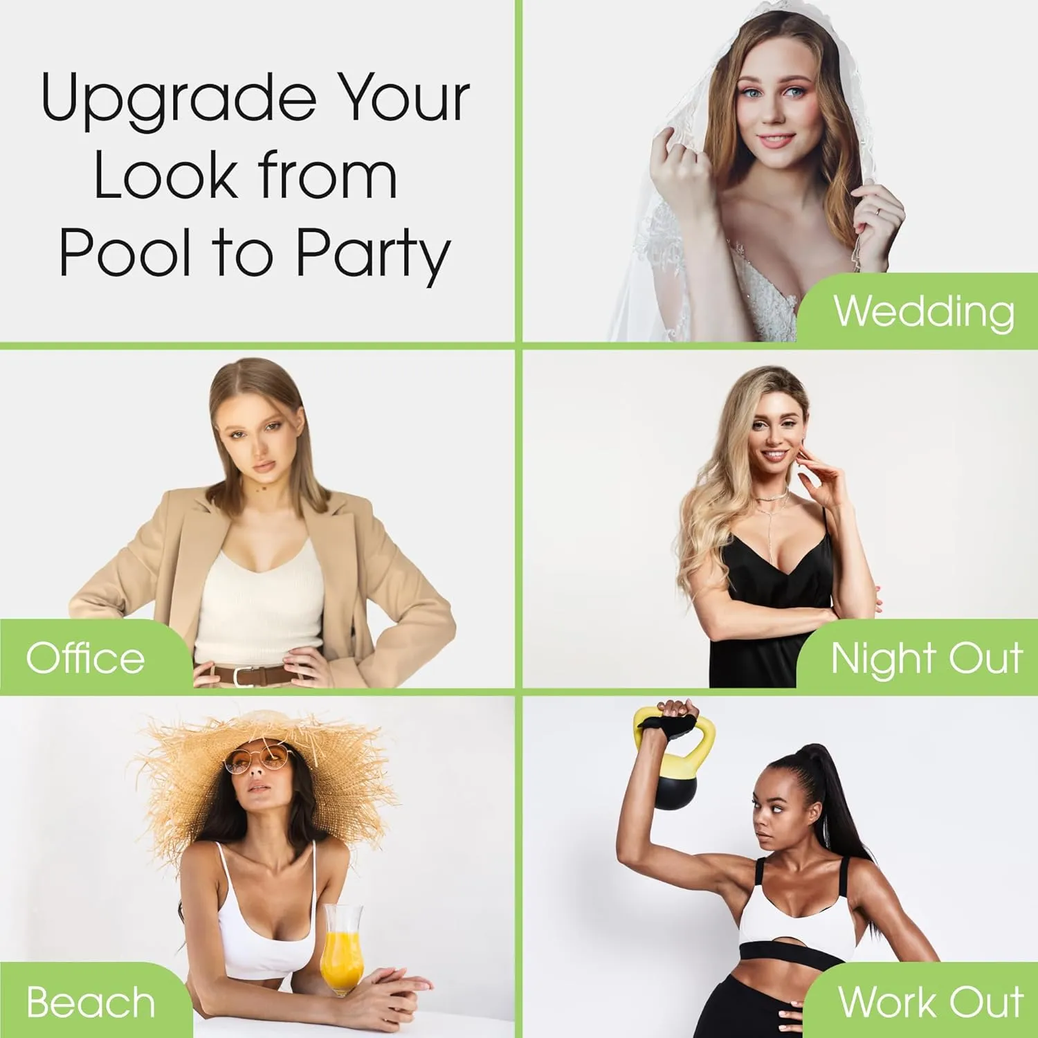 Double Scoop® Push Up Inserts w/Bonus Tape Sticky Strips, Instant Breast Implants, Replacement Bra Pads, Add a Cup A/B,C,D