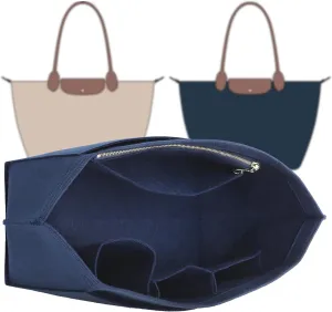 Doxo Longchamp Purse Organizer Insert Bag Compatible withle pliage Large Tote Handbags (L,Blue Nuit)