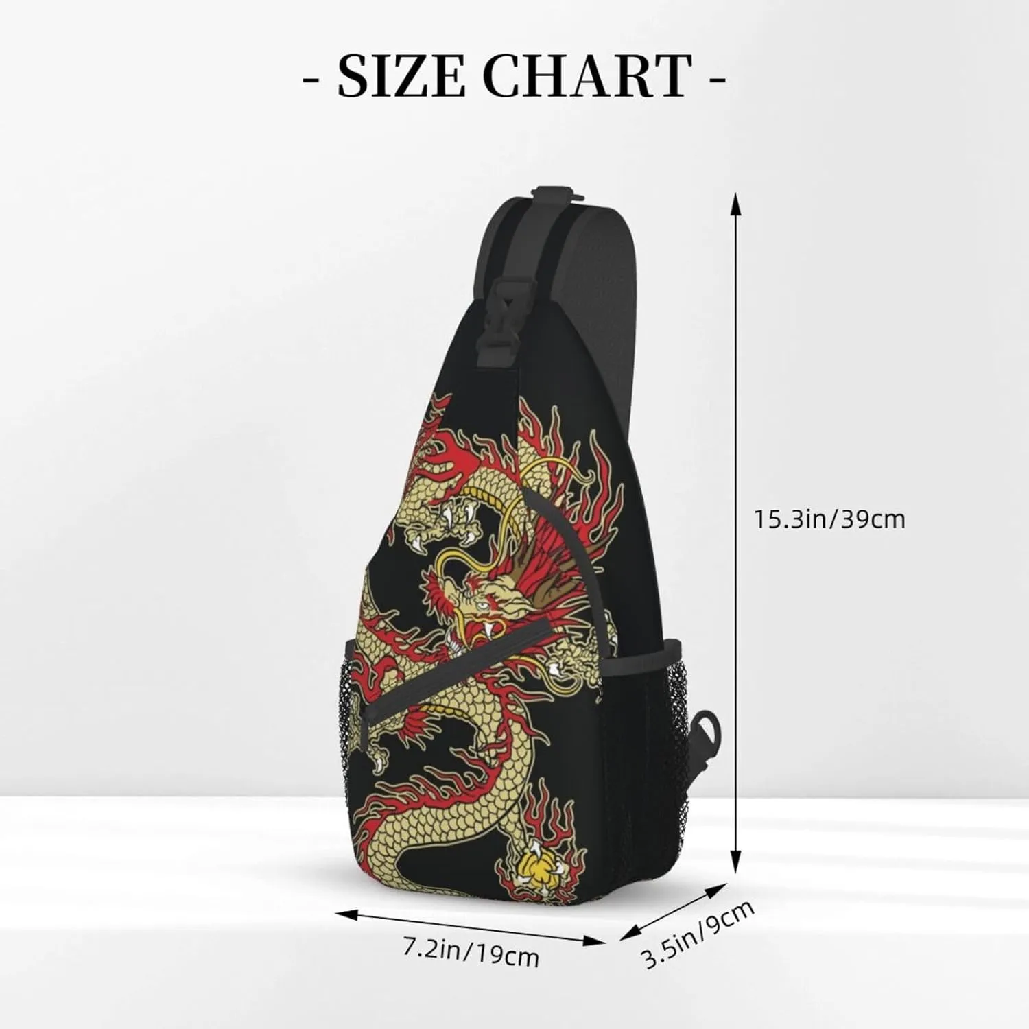 Dragon Pattern Sling Backpack Crossbody Sling Bag for Women Men Multipurpose Travel Hiking Chest Bag Daypack