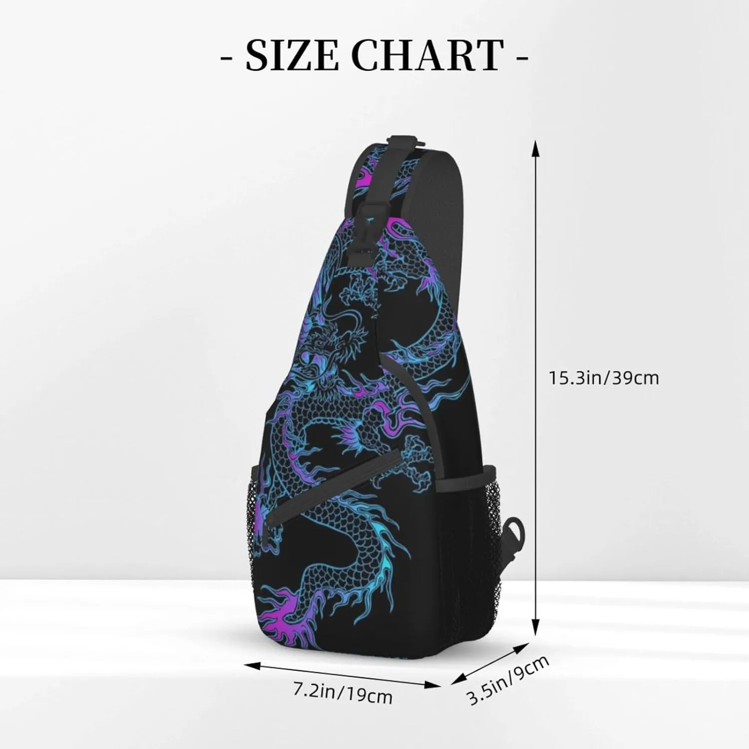 Dragon Pattern Sling Backpack Crossbody Sling Bag for Women Men Multipurpose Travel Hiking Chest Bag Daypack