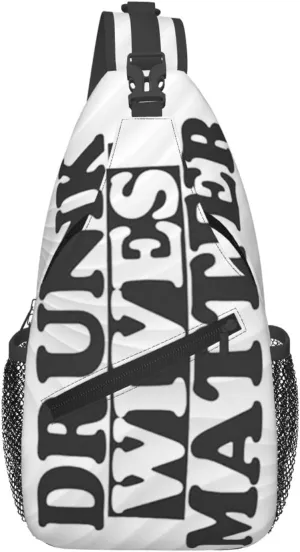 Drunk Wives Matter Small Crossbody Backpack Sling Bag For Men Women Mini One Shoulder Chest Bags Gym Sport Travel Hiking Daypack