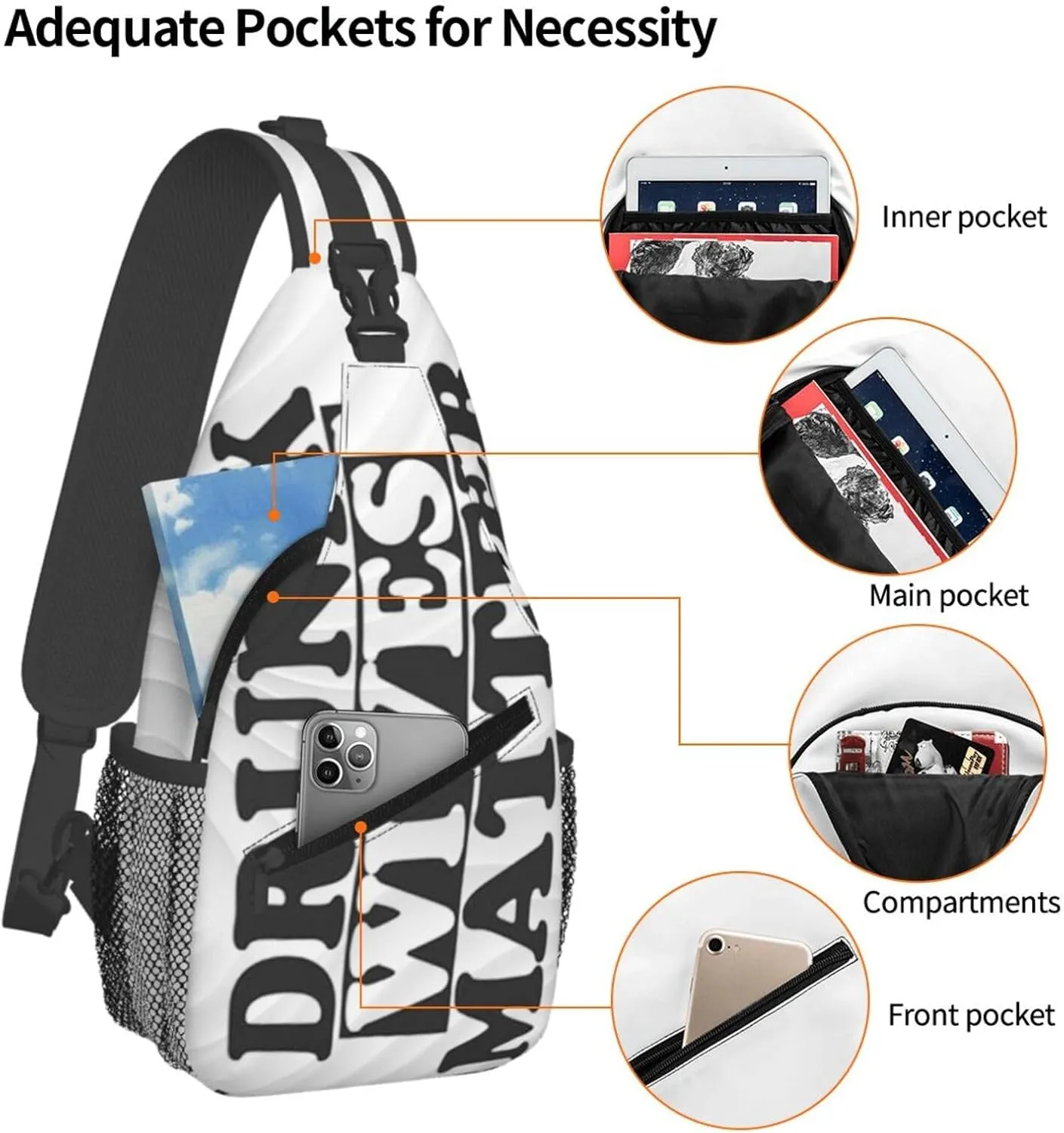 Drunk Wives Matter Small Crossbody Backpack Sling Bag For Men Women Mini One Shoulder Chest Bags Gym Sport Travel Hiking Daypack