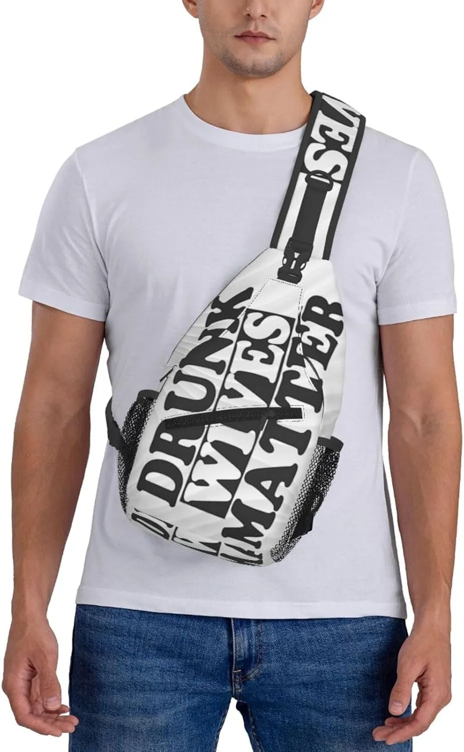 Drunk Wives Matter Small Crossbody Backpack Sling Bag For Men Women Mini One Shoulder Chest Bags Gym Sport Travel Hiking Daypack