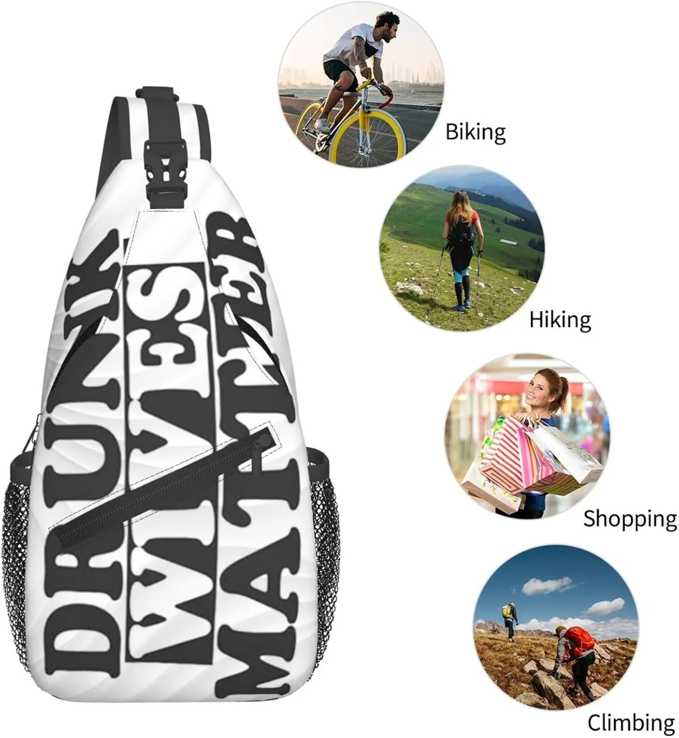 Drunk Wives Matter Small Crossbody Backpack Sling Bag For Men Women Mini One Shoulder Chest Bags Gym Sport Travel Hiking Daypack