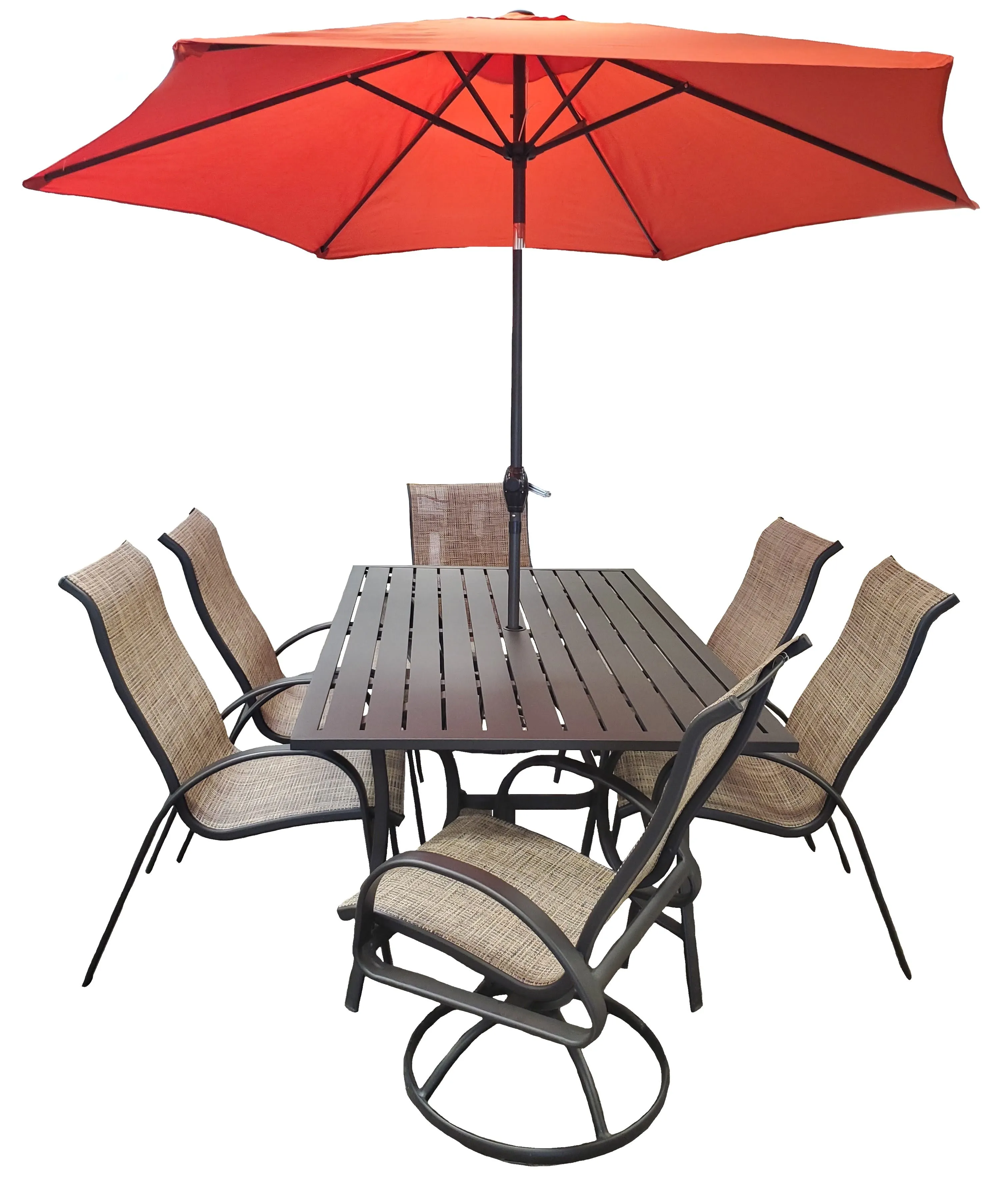 Dublin Brown Sling Patio Dining Sets