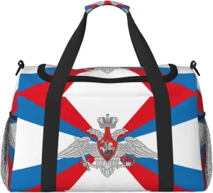 Duffle Bag Russian Federation Ministry Defence Flag Travel Duffel Bag Weekender Bag For Men Womentravel Sports Gym