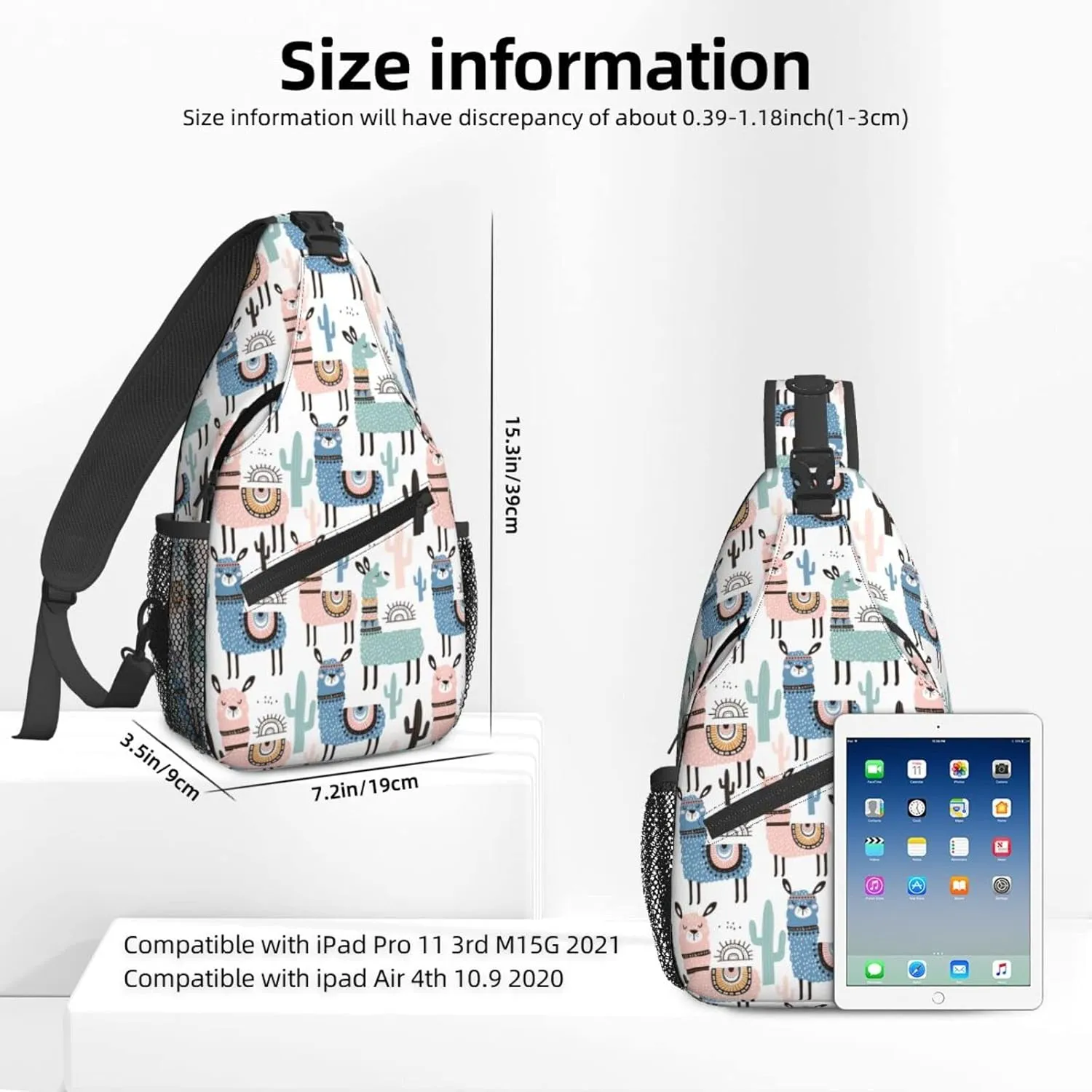 Dujiea Crossbody Backpack For Men Women Sling Bag, Cactus Sheep Alpaca Chest Bag Shoulder Bag Lightweight One Strap Backpack Multipurpose Travel Hiking Daypack