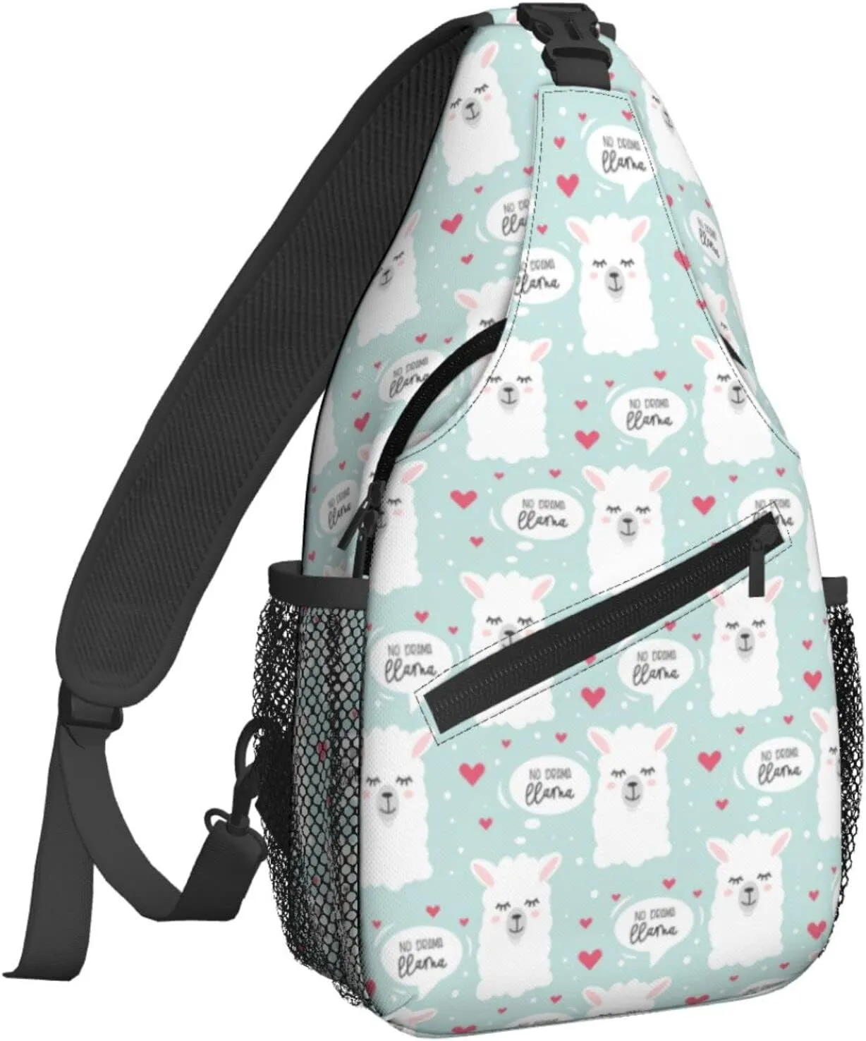 Dujiea Crossbody Backpack For Men Women Sling Bag, No Drama Llama Chest Bag Shoulder Bag Lightweight One Strap Backpack Multipurpose Travel Hiking Daypack
