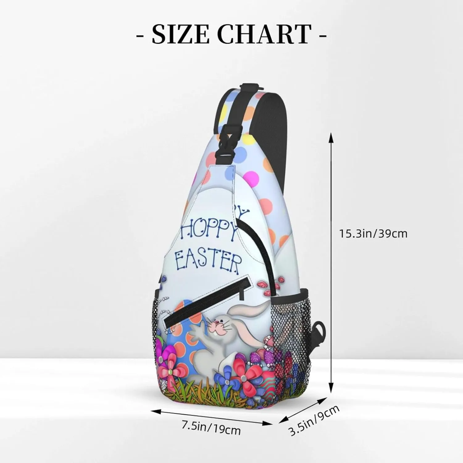 Easter Bunny And Eggs Sling Bag Chest Shoulder Backpack Crossbody Easter Gifts Bags Casual Daypack for Men Women