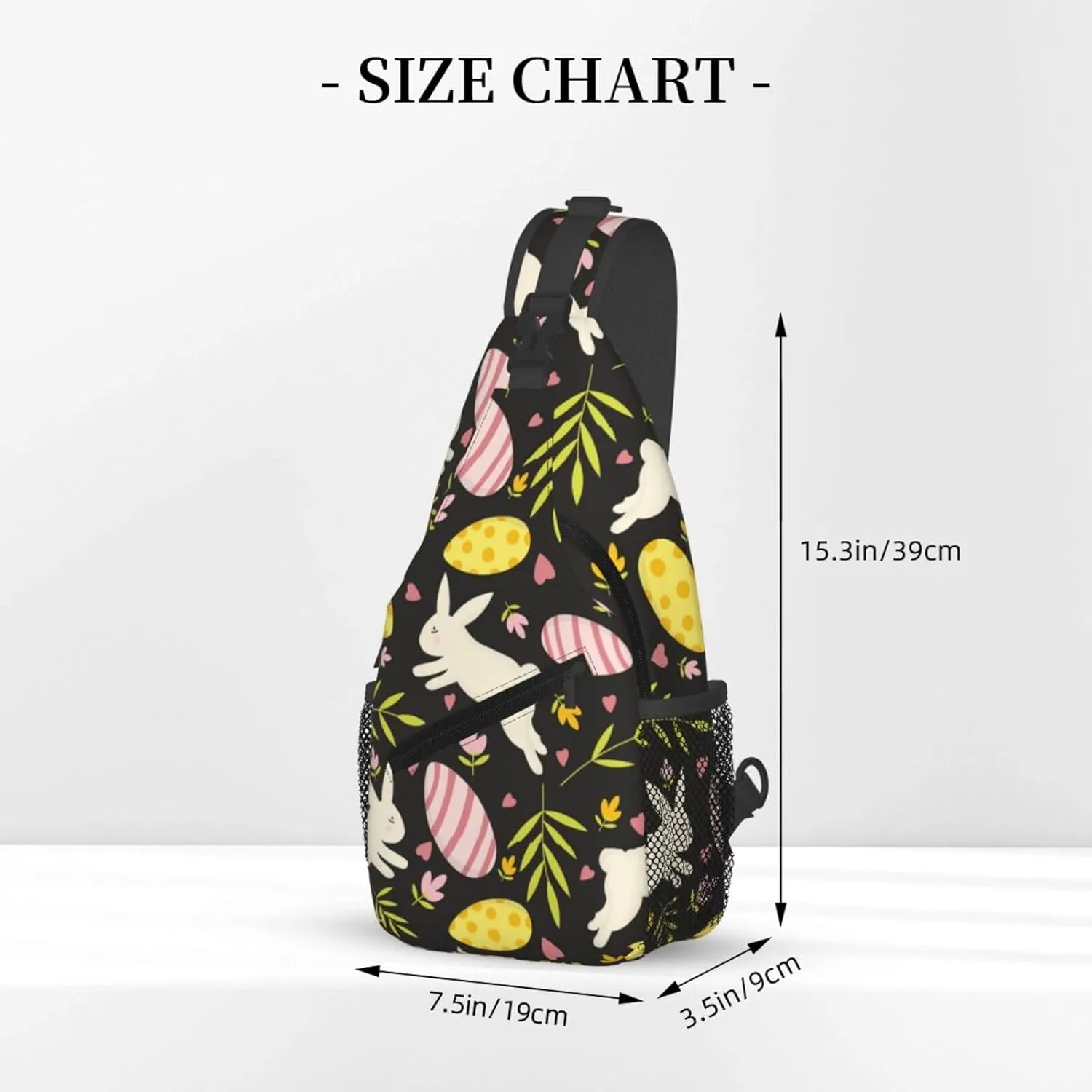 Easter Bunny And Eggs Sling Bag Chest Shoulder Backpack Crossbody Easter Gifts Bags Casual Daypack for Men Women