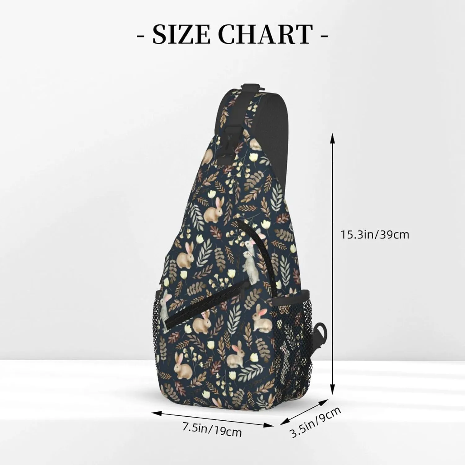 Easter Sling Bags With Adjustable Strap Crossbody Chest Bag Cute Easter Bunny Backpack for Casual Traveling,Hiking
