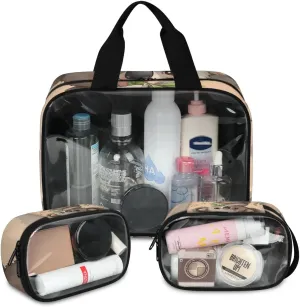 Eating Koala Cosmetic Bag,3 Pcs Toiletry Bag Clear Toiletry Bag Toiletry Bag for Women Clear Cosmetic Bag Makeup Organizer Bag Greedy Koala