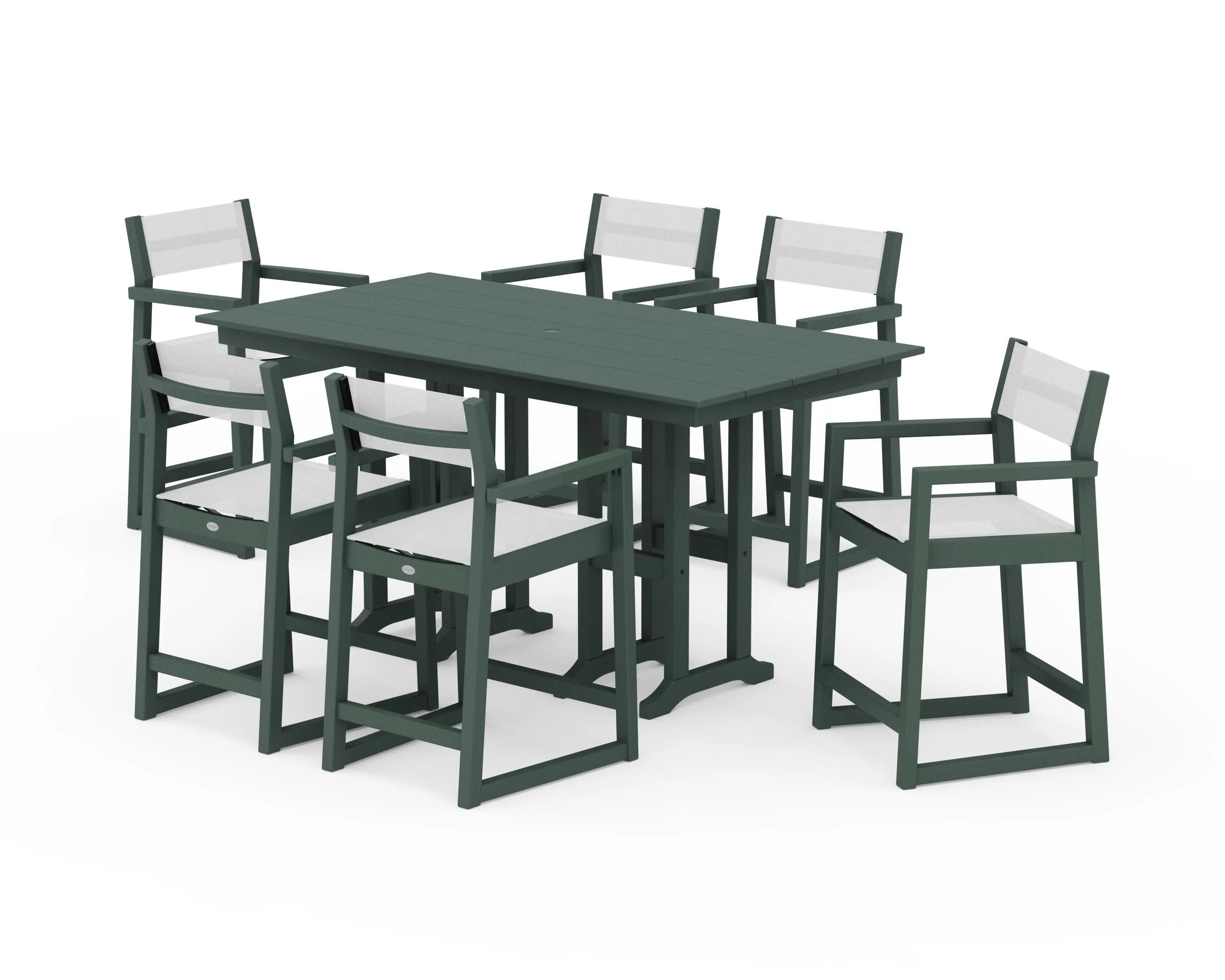 EDGE Sling Arm Chair 7-Piece Farmhouse Counter Set