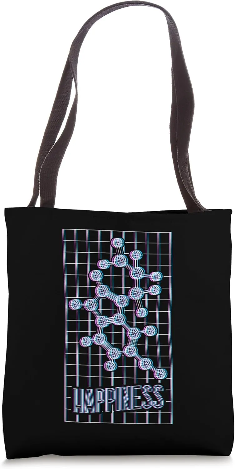 EDM Rave DJ Serotonin Molecule Funny Techno Raver Happiness Tote Bag