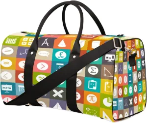 Education Mat Travel Duffle Bag Waterproof Foldable Weekender Bags for Women and Men Durable Carry on Overnight Bag with Shoulder Strap Lightweight Sports Gym Tote Bag