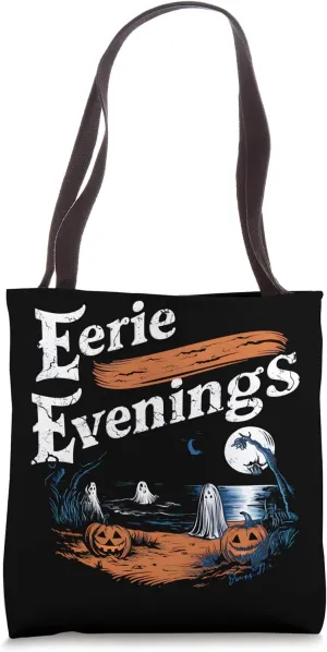 Eerie Evenings Haunted Halloween Scene Tote Bag