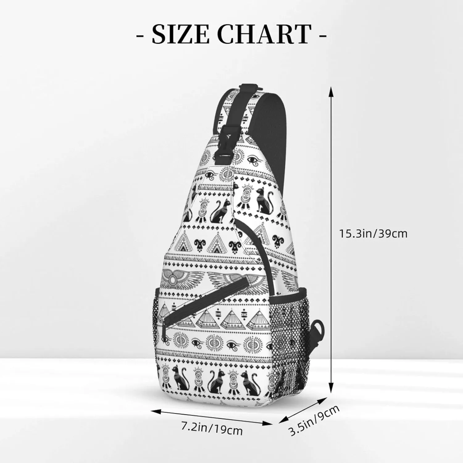 Egyptian Notes Crossbody Bag Hieroglyphs Shoulder Bag Backpack Ancient Egyptian Sling Bag Chest Casual Daypack