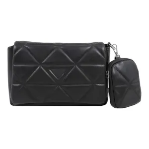 Elegant Quilted Sling Bag with Mini Pouch – Chic & Versatile (Black)