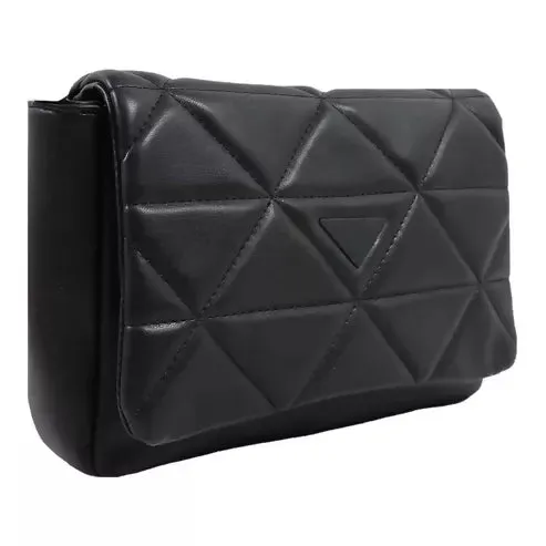 Elegant Quilted Sling Bag with Mini Pouch – Chic & Versatile (Black)