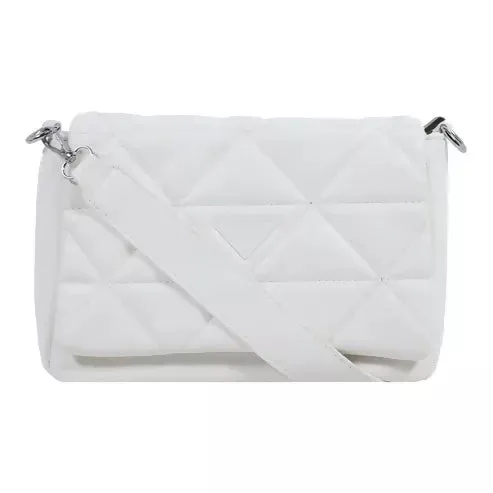 Elegant Quilted Sling Bag with Mini Pouch (White)