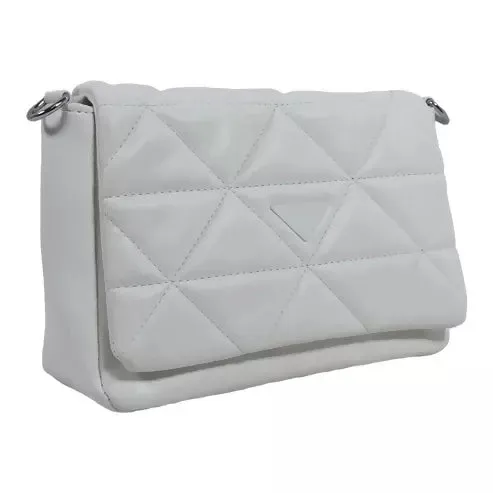 Elegant Quilted Sling Bag with Mini Pouch (White)