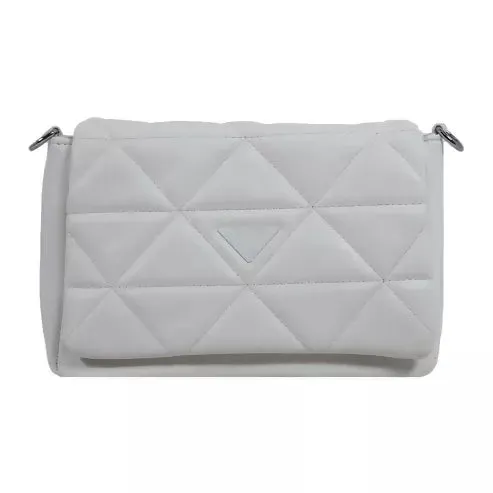Elegant Quilted Sling Bag with Mini Pouch (White)
