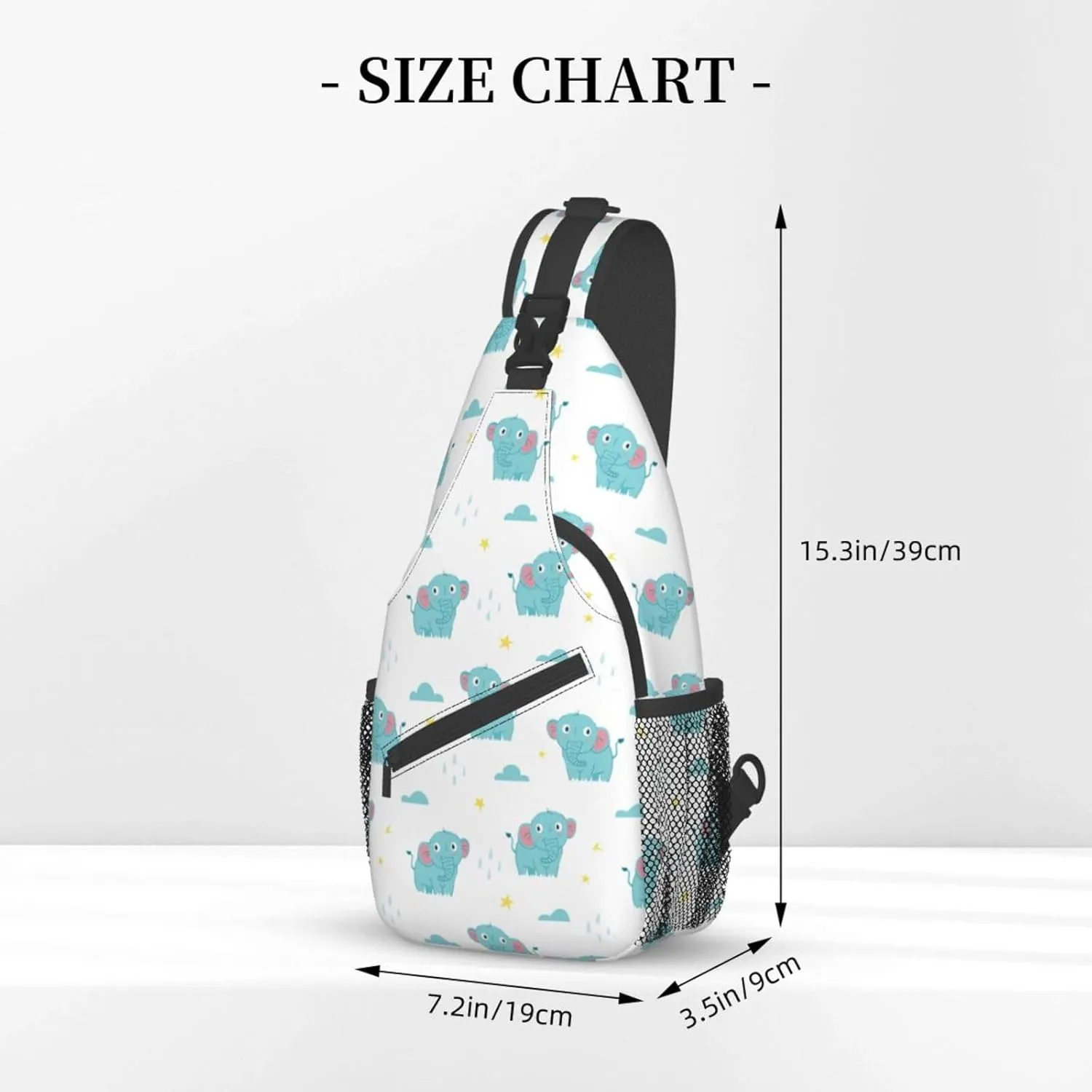 Elephant Crossbody Bag Animal Shoulder Bag Backpack Cute Sling Bag Chest Casual Daypack for Outdoor