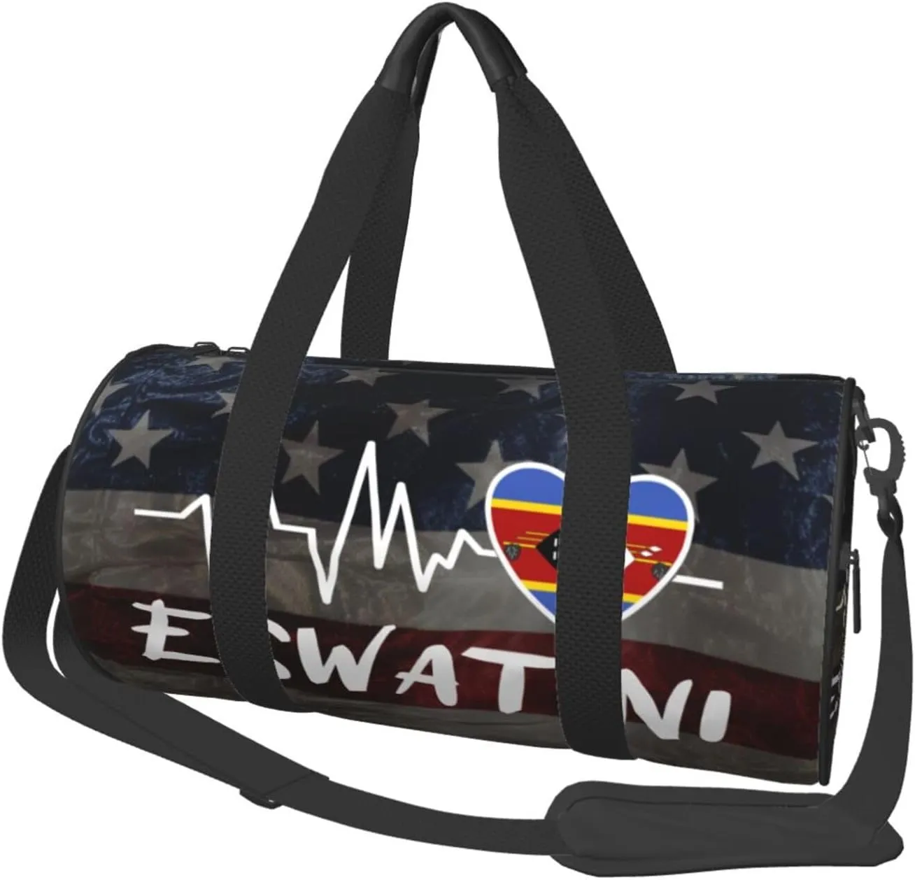 Eswatini Heartbeat Duffel Bag Gym Bag Travel Sports Tote Large Foldable Beach Swim Yoga2