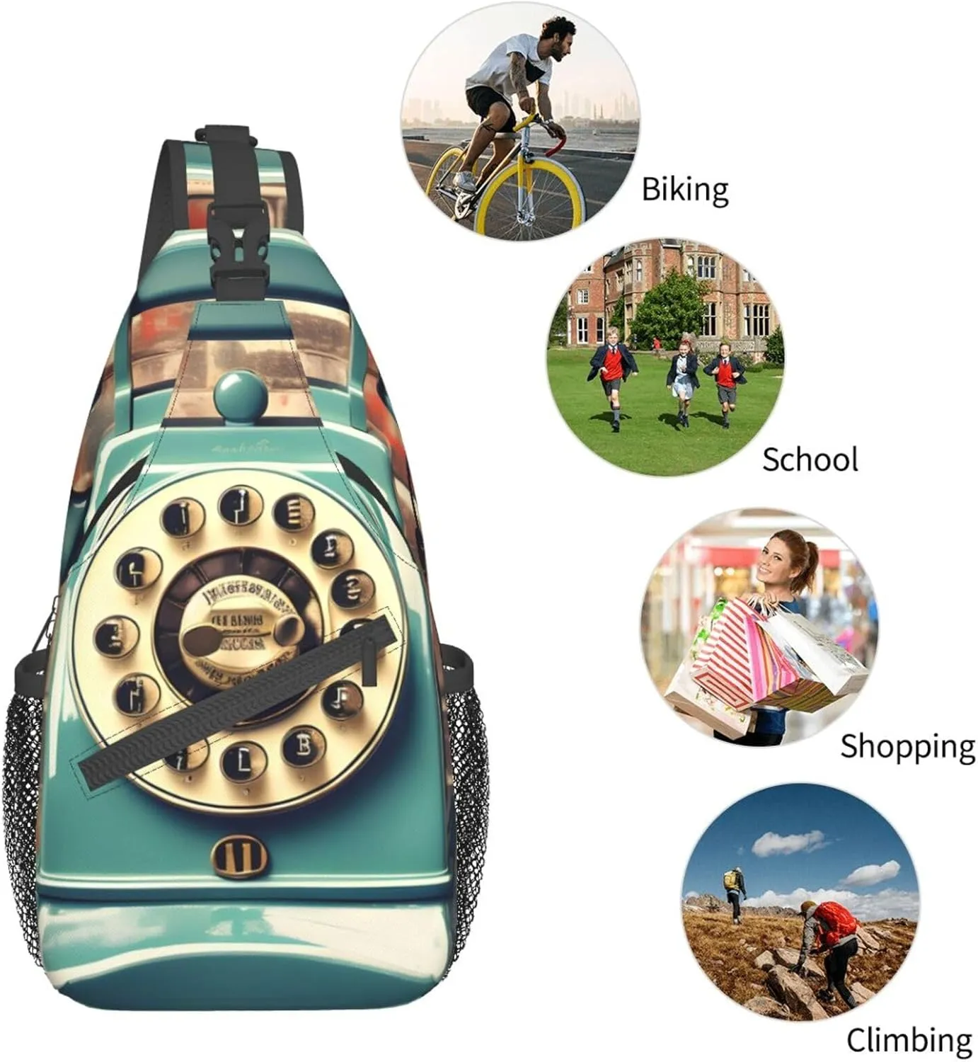 Explosion Firework 3d Unisex Crossbody Backpack Travel Hiking Casual Chest Bags Lightweight Fashion