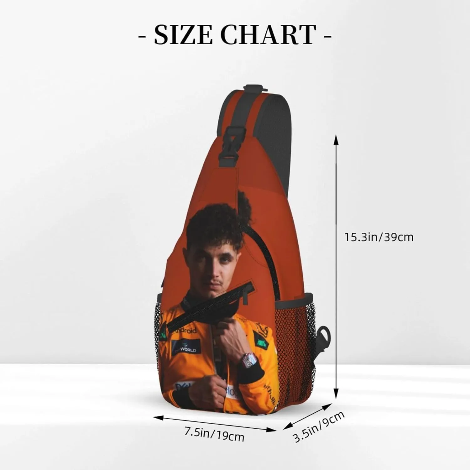 F1 Lando Norris Crossbody Sling Backpack Sling Bag Multipurpose Travel Hiking Chest Bag Daypack
