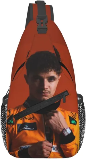 F1 Lando Norris Crossbody Sling Backpack Sling Bag Multipurpose Travel Hiking Chest Bag Daypack
