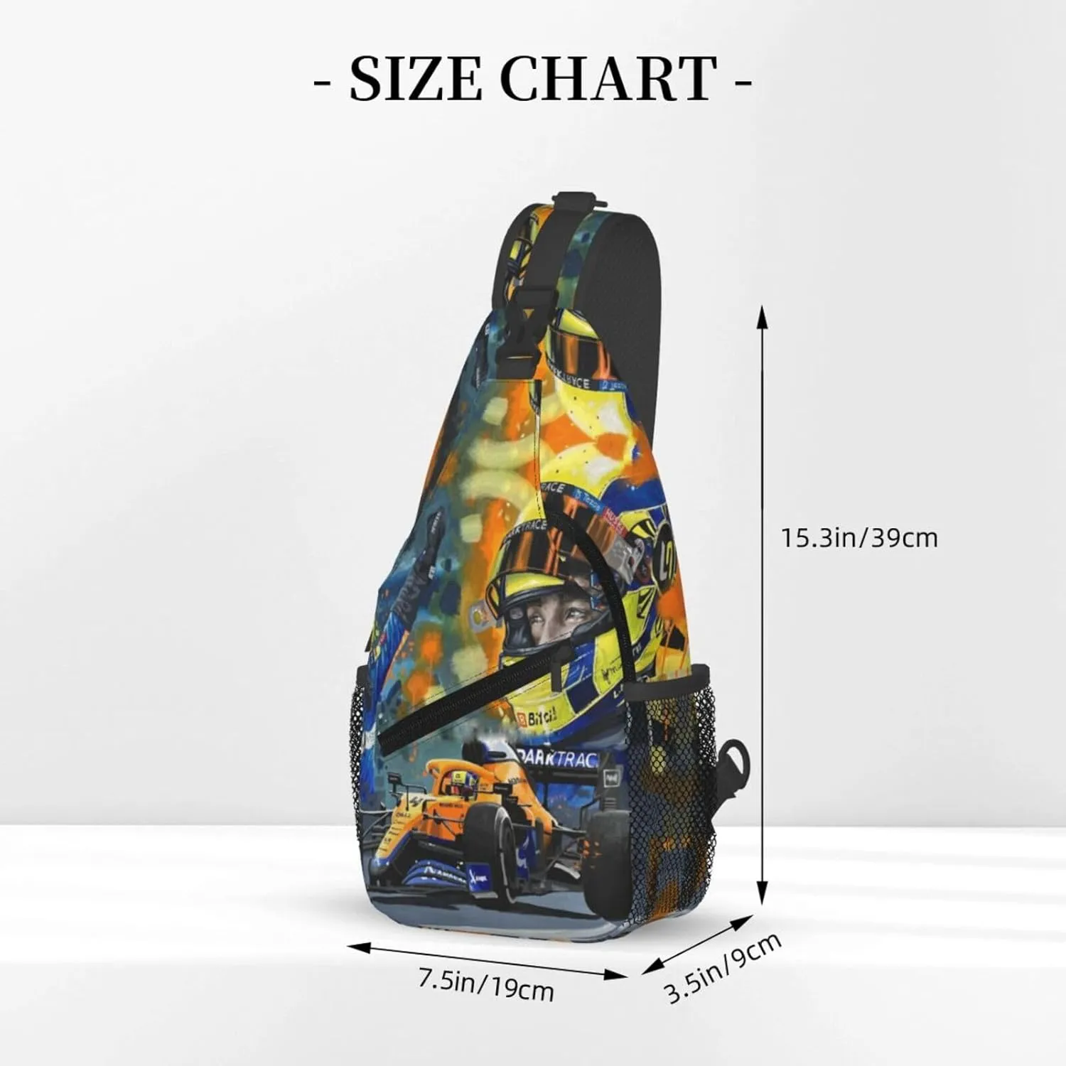 F1 Lando Norris Crossbody Sling Backpack Sling Bag Multipurpose Travel Hiking Chest Bag Daypack