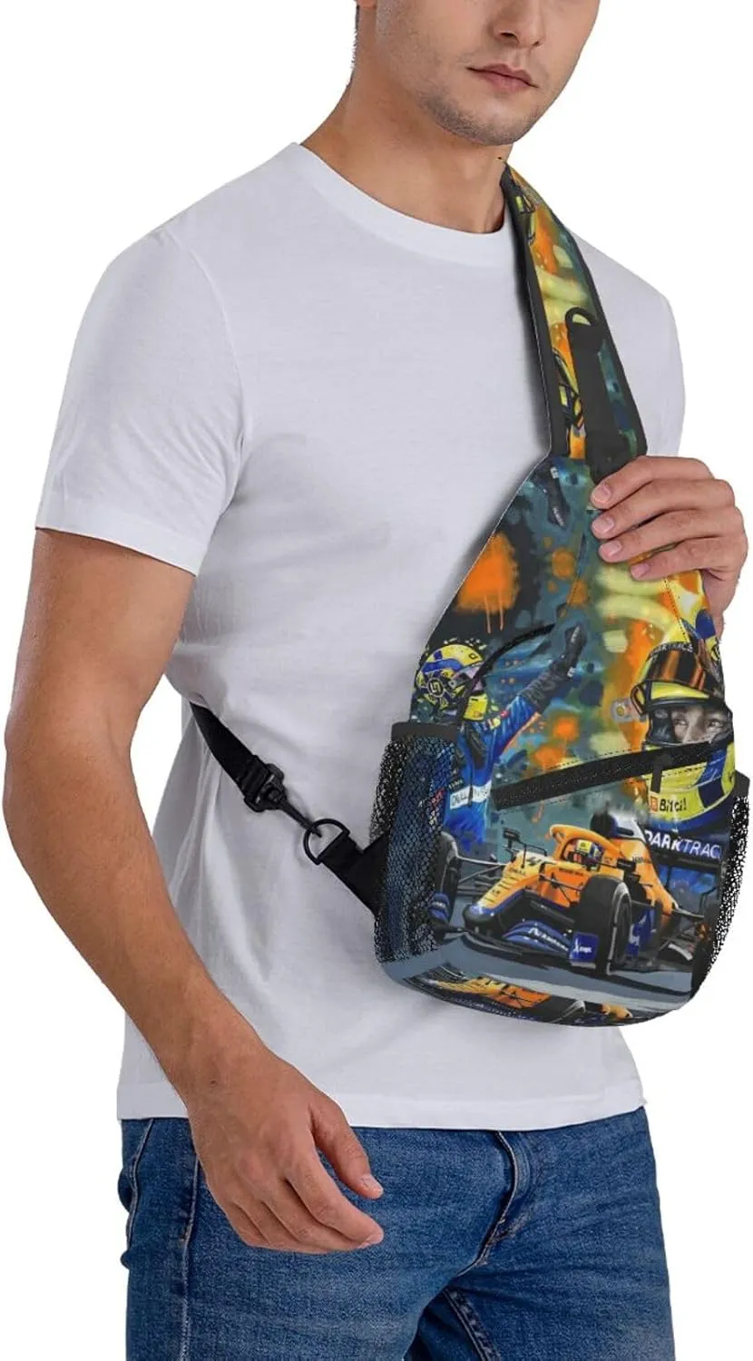 F1 Lando Norris Crossbody Sling Backpack Sling Bag Multipurpose Travel Hiking Chest Bag Daypack