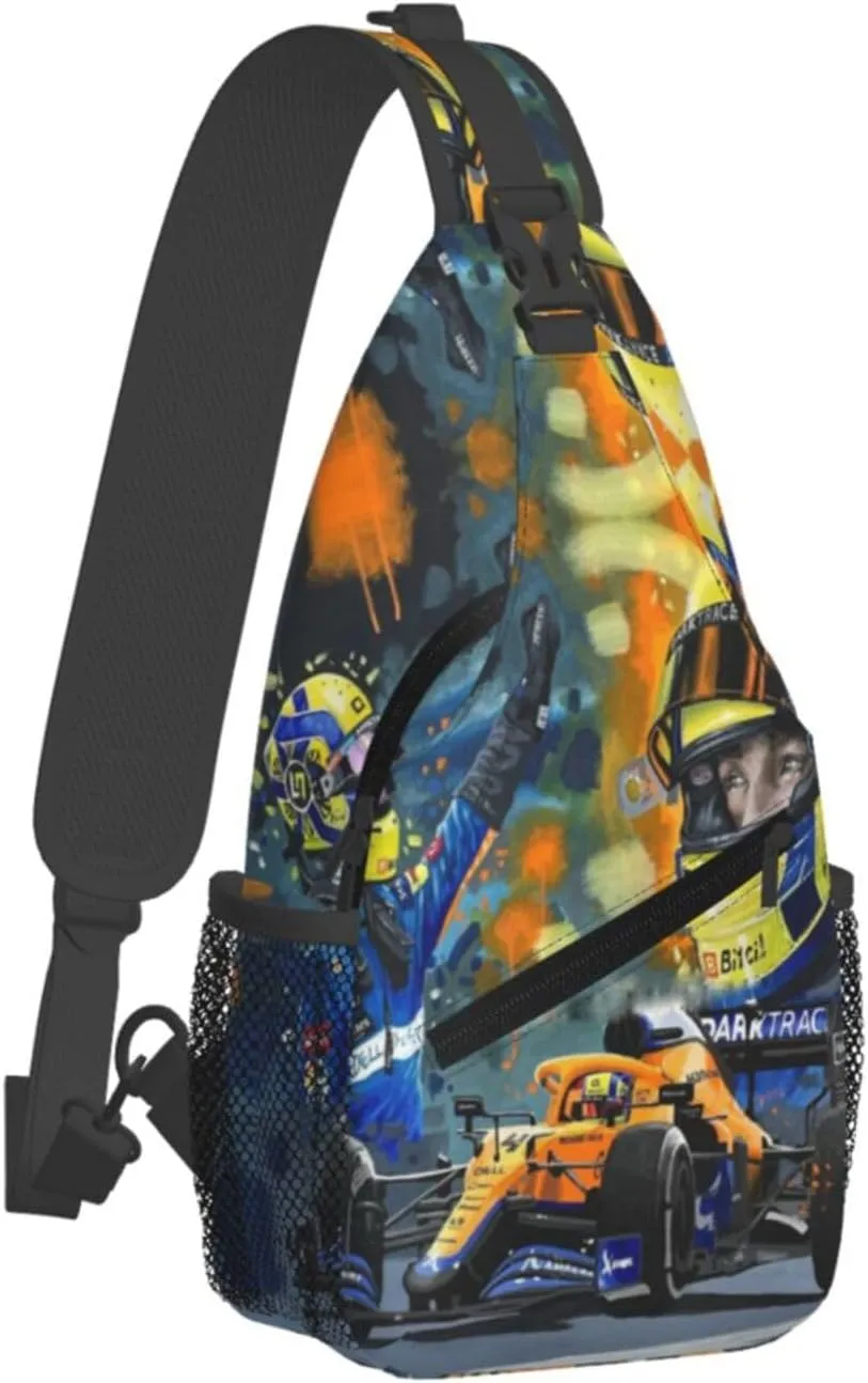 F1 Lando Norris Crossbody Sling Backpack Sling Bag Multipurpose Travel Hiking Chest Bag Daypack
