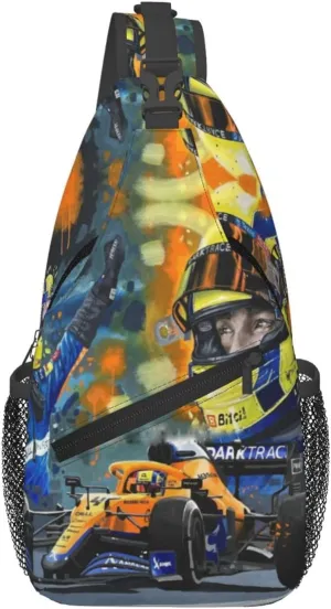 F1 Lando Norris Crossbody Sling Backpack Sling Bag Multipurpose Travel Hiking Chest Bag Daypack