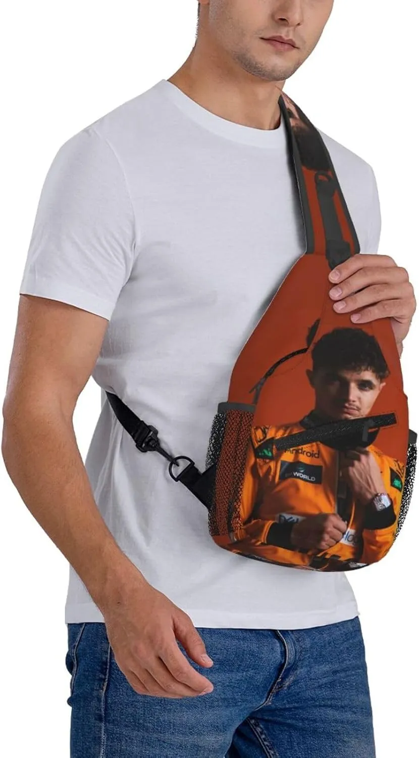 F1 Lando Norris Crossbody Sling Backpack Sling Bag Multipurpose Travel Hiking Chest Bag Daypack