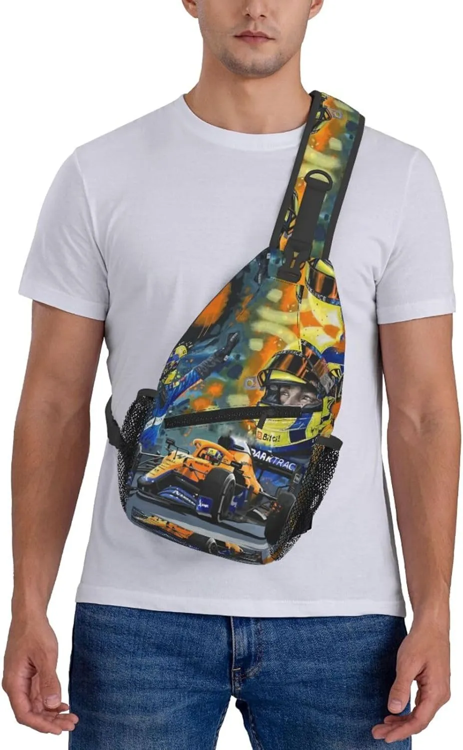F1 Lando Norris Crossbody Sling Backpack Sling Bag Multipurpose Travel Hiking Chest Bag Daypack