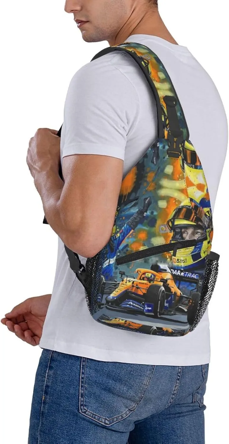 F1 Lando Norris Crossbody Sling Backpack Sling Bag Multipurpose Travel Hiking Chest Bag Daypack