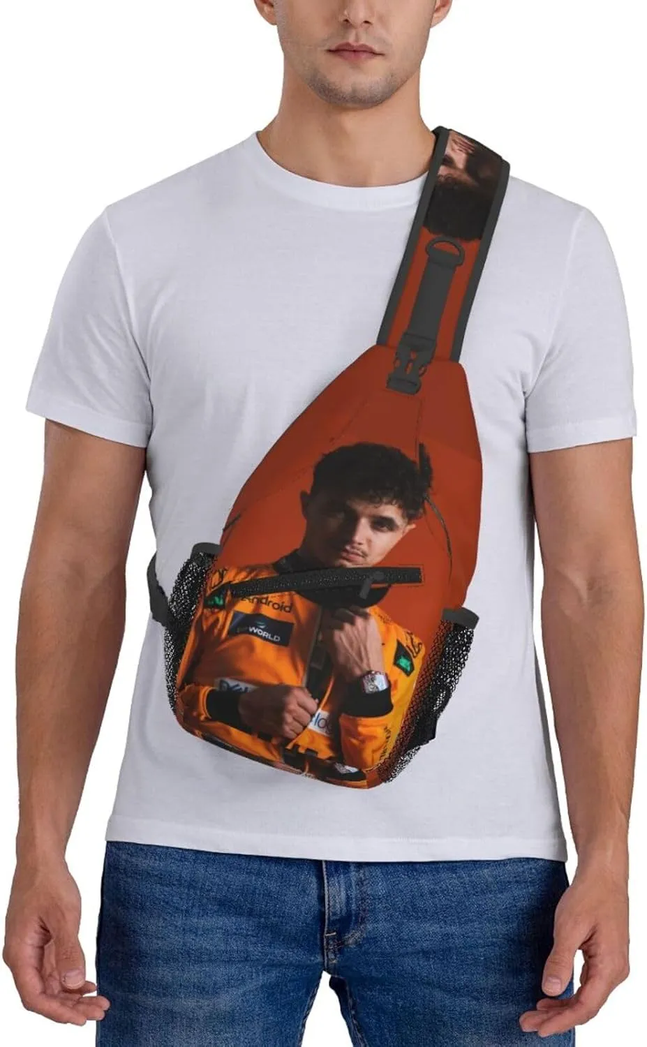 F1 Lando Norris Crossbody Sling Backpack Sling Bag Multipurpose Travel Hiking Chest Bag Daypack