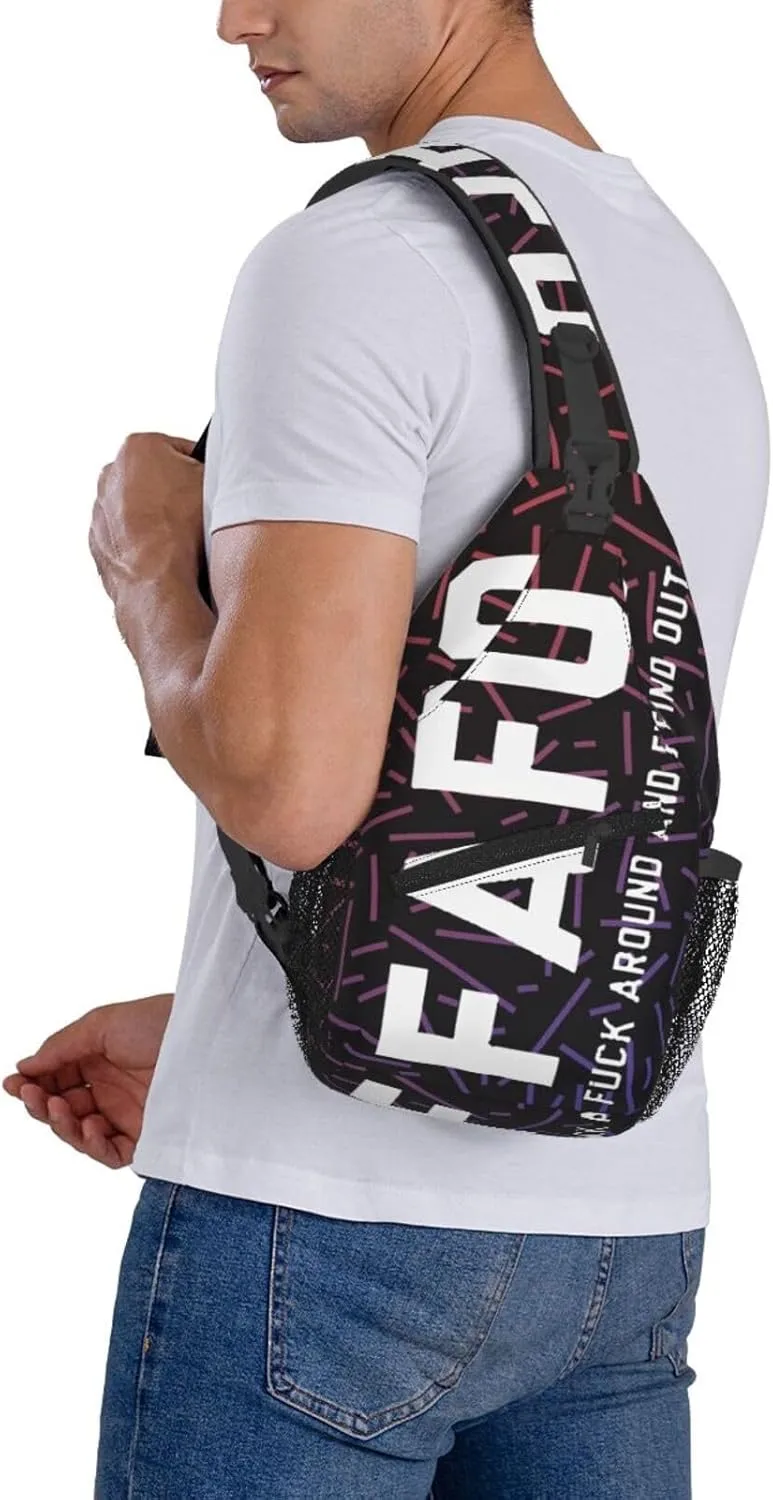 Fafo Fuck Around Find Out Small Crossbody Backpack Sling Bag For Men Women Mini One Shoulder Chest Bags Gym Sport Travel Hiking Daypack