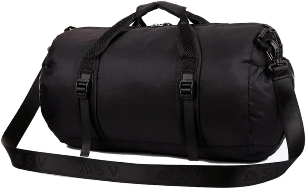 FakeFace Foldable Barrel Duffel Bag Travel Luggage Duffle Bag Sporty Gear Bag Travel Tote Duffel Shoulder Handbag Weekend Bag Lightweight for Sports, Gym, Vacation