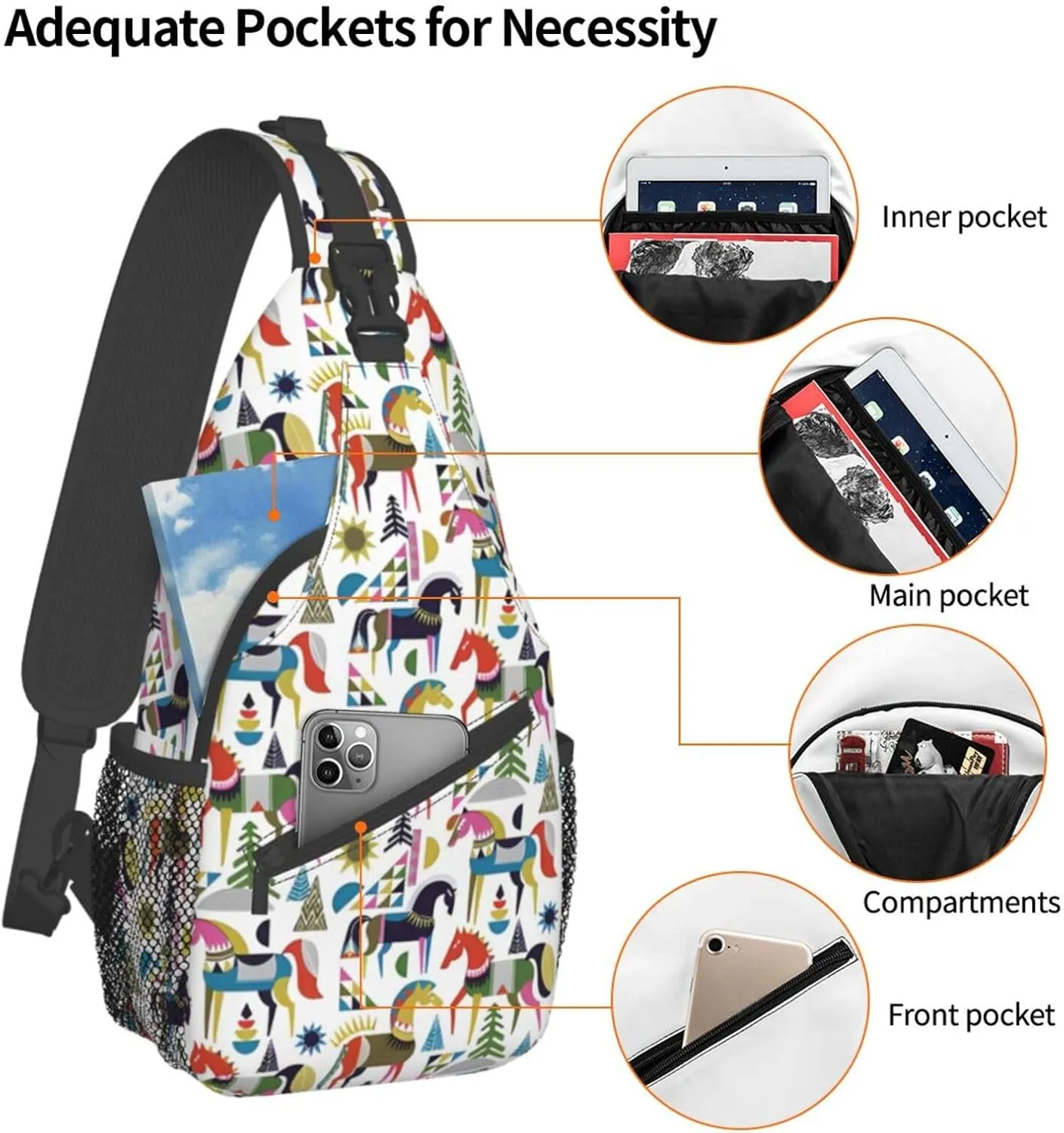 Fashion Chest Sling Bag Adjustable Strap Crossbody Shoulder Backpack Travel Casual Unisex Daypack