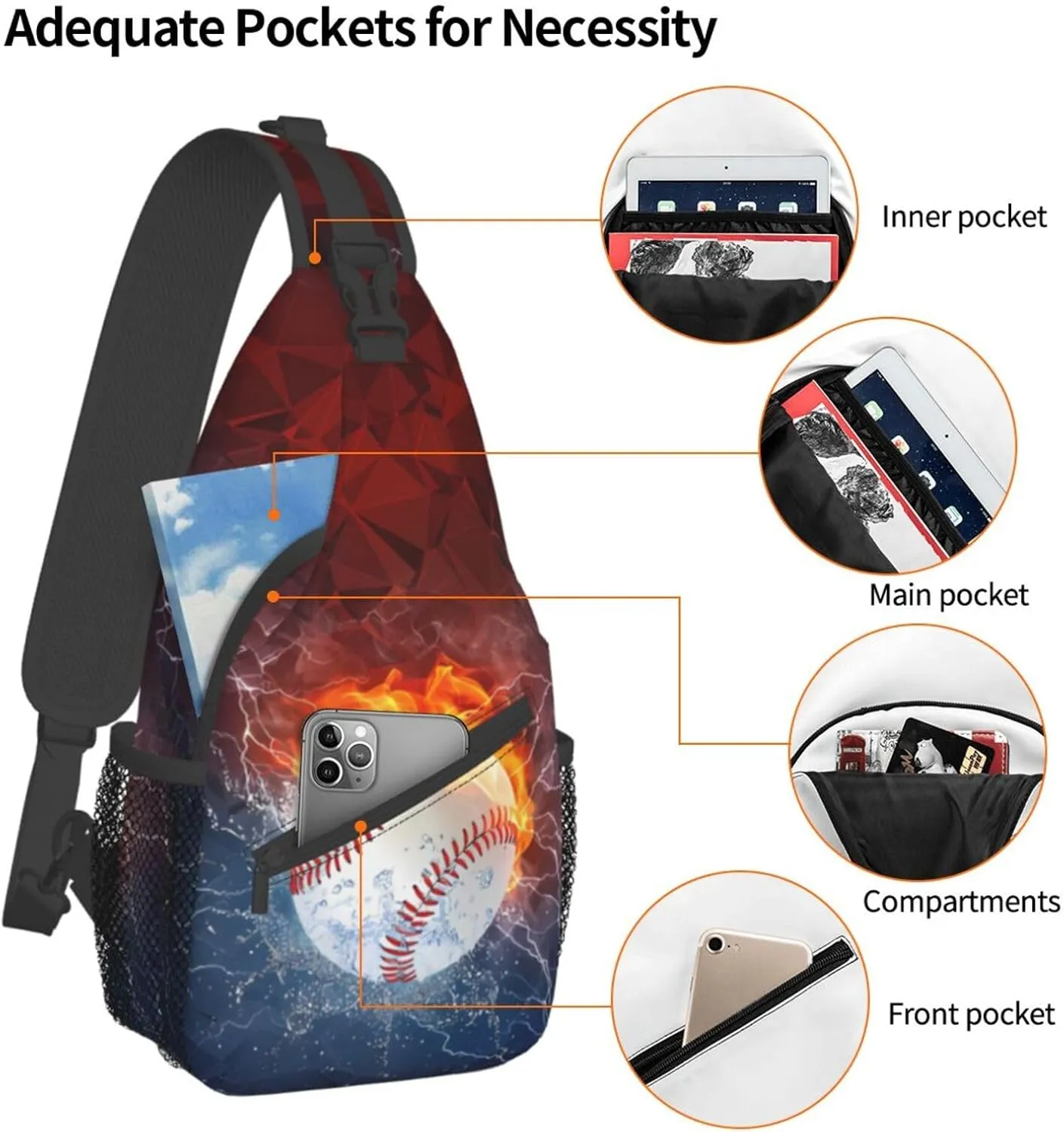 Fashion Chest Sling Bag For Women Men Adjustable Strap Crossbody Shoulder Backpack Hiking Travel Fashion Unisex Daypack