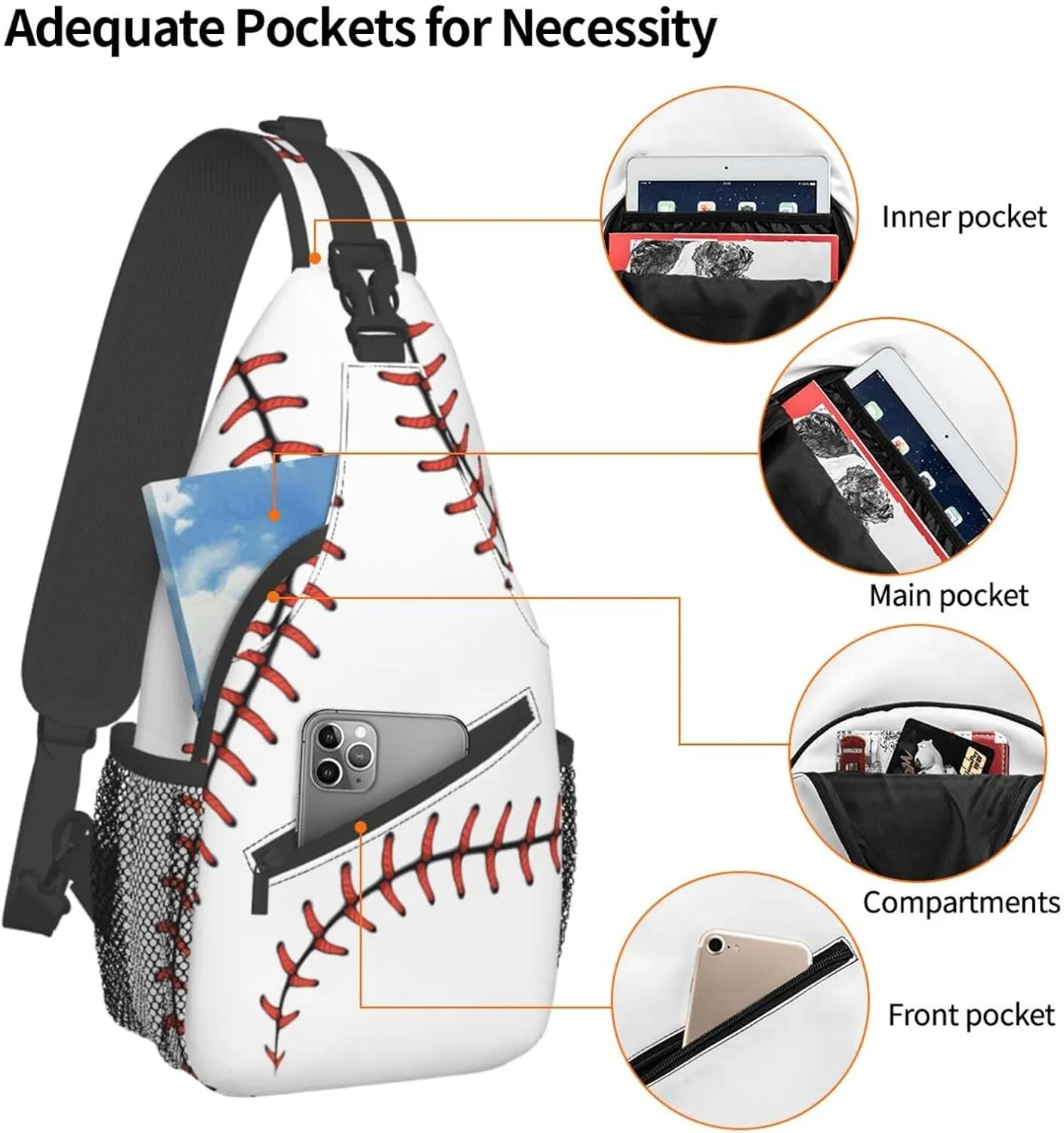 Fashion Chest Sling Bag For Women Men Adjustable Strap Crossbody Shoulder Backpack Hiking Travel Fashion Unisex Daypack