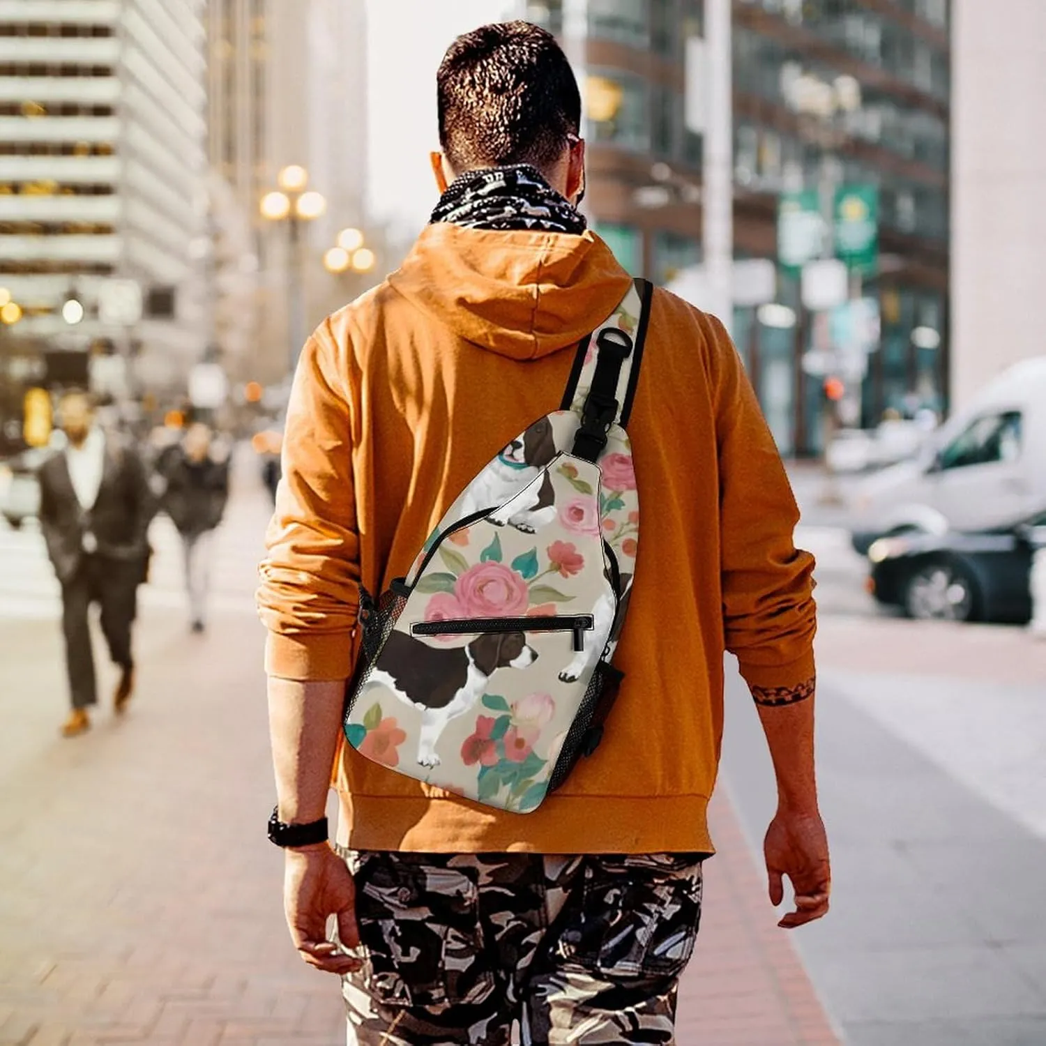 Fashion Sling Bag, English Springer Spaniel Dog Art Chest Pack Crossbody Bags, Tool Backpack, Gym Bags Sack Daypack Outdoor Backpack for Man Women Lady