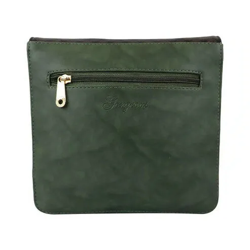 Fashionably Hands-Free: Trendy Women's Sling Bag with Crossbody Strap (Green/Brown)