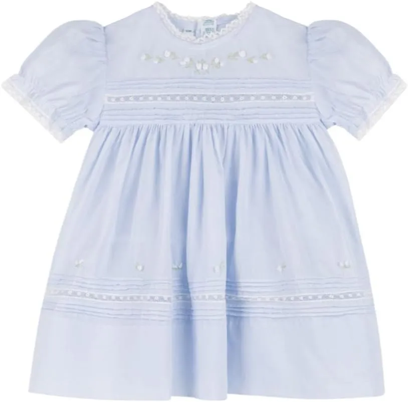 Feltman Brothers Girls Blue Bullions Dress with Lace Trim 3T